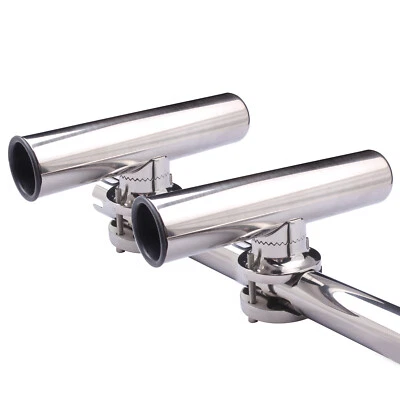 2X Boots Angelrutenhalter Clamp-On 1-1/4" bis 2" Schiene 316 Edelstahl - Bild 1 von 4