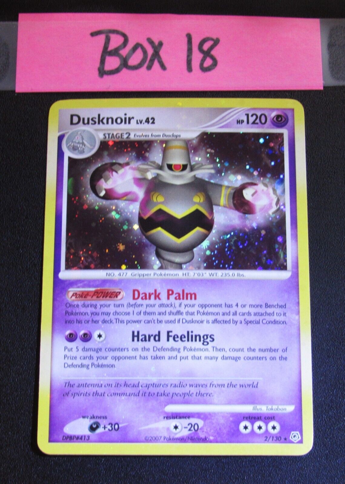 Pokemon TCG - Dusknoir Diamond & Pearl Holographic w/Swirl Card 2/130 –  Pfaltzcraftsmore