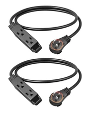 DEWENWILS 3FT Flat Plug Extension Cord 360° Rotating Space Saving Power Strip