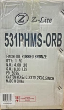 Z-Lite 531PHMS-ORB Portland 14.375" Tall 1 Light Outdoor Lantern Post Light Oil