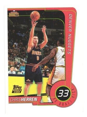 2000-01 Topps NBA Basketball Denver Nuggets Chris Herren