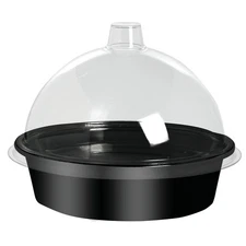 Cal-Mil Black Acrylic Chill Tray with Dome -10"Dia x 10"H