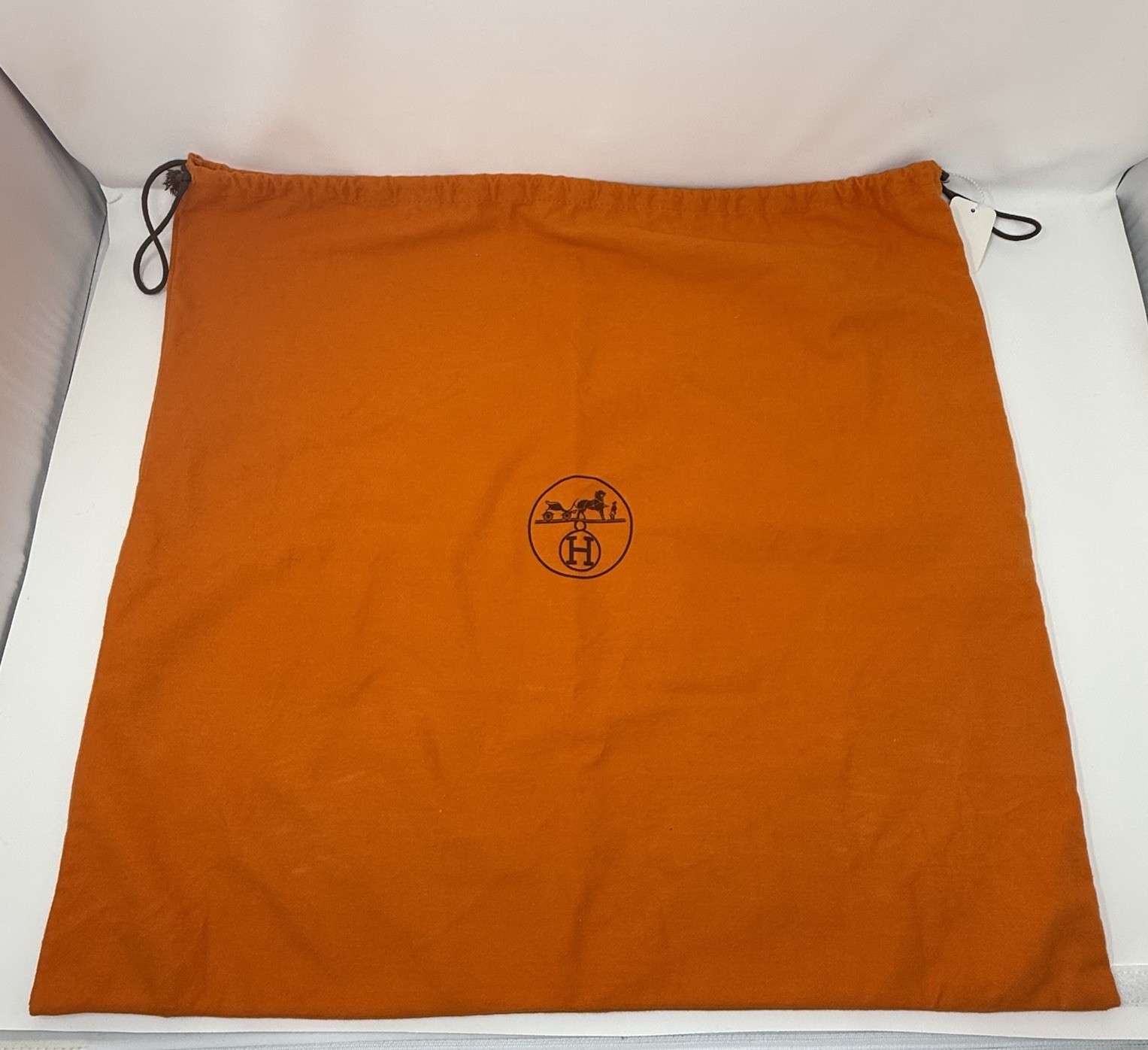 Authentic HERMES Large Drawstring Dustbag 16 X 17… - image 1