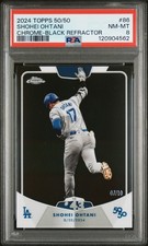 2024 TOPPS 50/50 SHOHEI OHTANI CHROME-BLACK REFRACTOR SHOHEI OHTANI 7/10 PSA 8