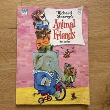 Richard Scarry's Animal Friends Coloring Book Whitman Vintage 1972 NOS Unused