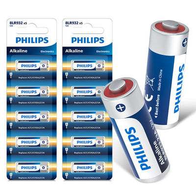 Philips 10Pcs A23 Battery 12Volt 23AE 21/23 GP23 23A 23GA MN21 Alkaline Battery