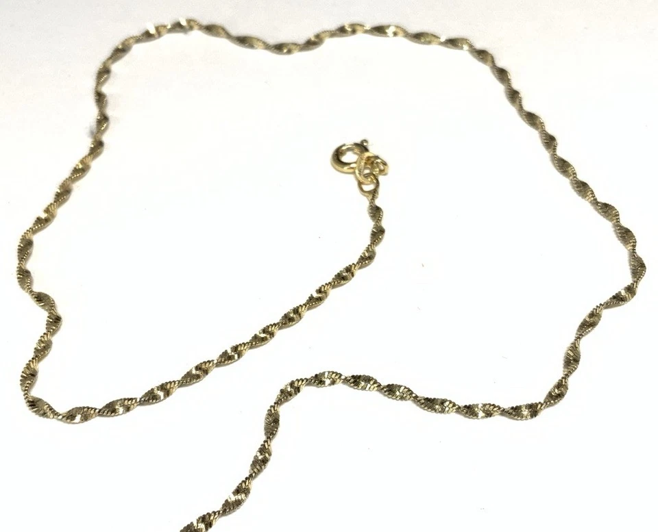 Collar Danecraft Vermeil Oro Sobre Esterlina 925 Espiga Retorcida 26" JZ55 Foto 4 de 4