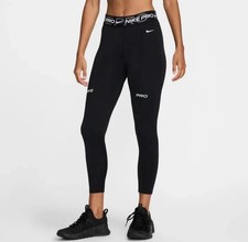 NIKE PRO WOMEN DRI-FIT TRAINING MID RISE GRAPHIC LEGGINGS BLACK FV7397 Medium