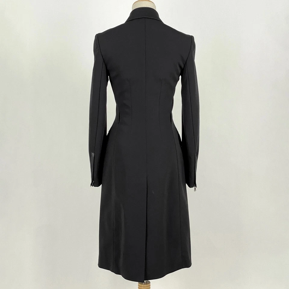 PRADA Long double zip-up coat Back slit Coat acetate Nylon Polyurethane Blac... - Image 3 of 4