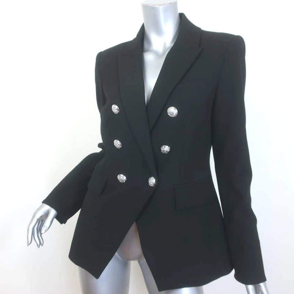 Veronica Beard Miller Dickey Jacket Black/Silver Size 8 Double Breasted Blazer - Image 4 of 4