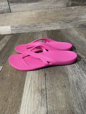 Crocs Kadee II Flip Flops Sandals Electric Pink 202492-6QQ Women s Size W7