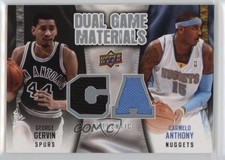 2009-10 Upper Deck Dual Game Materials George Gervin Carmelo Anthony HOF 1j8q