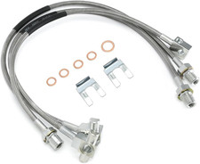3PCS Front and Rear Brake Lines, Extended Stainless Steel Brake Line Compatible