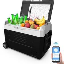 55L Portable Car Refrigerator Dual Zone 12/24V Compressor Fridge Freezer -20-20℃