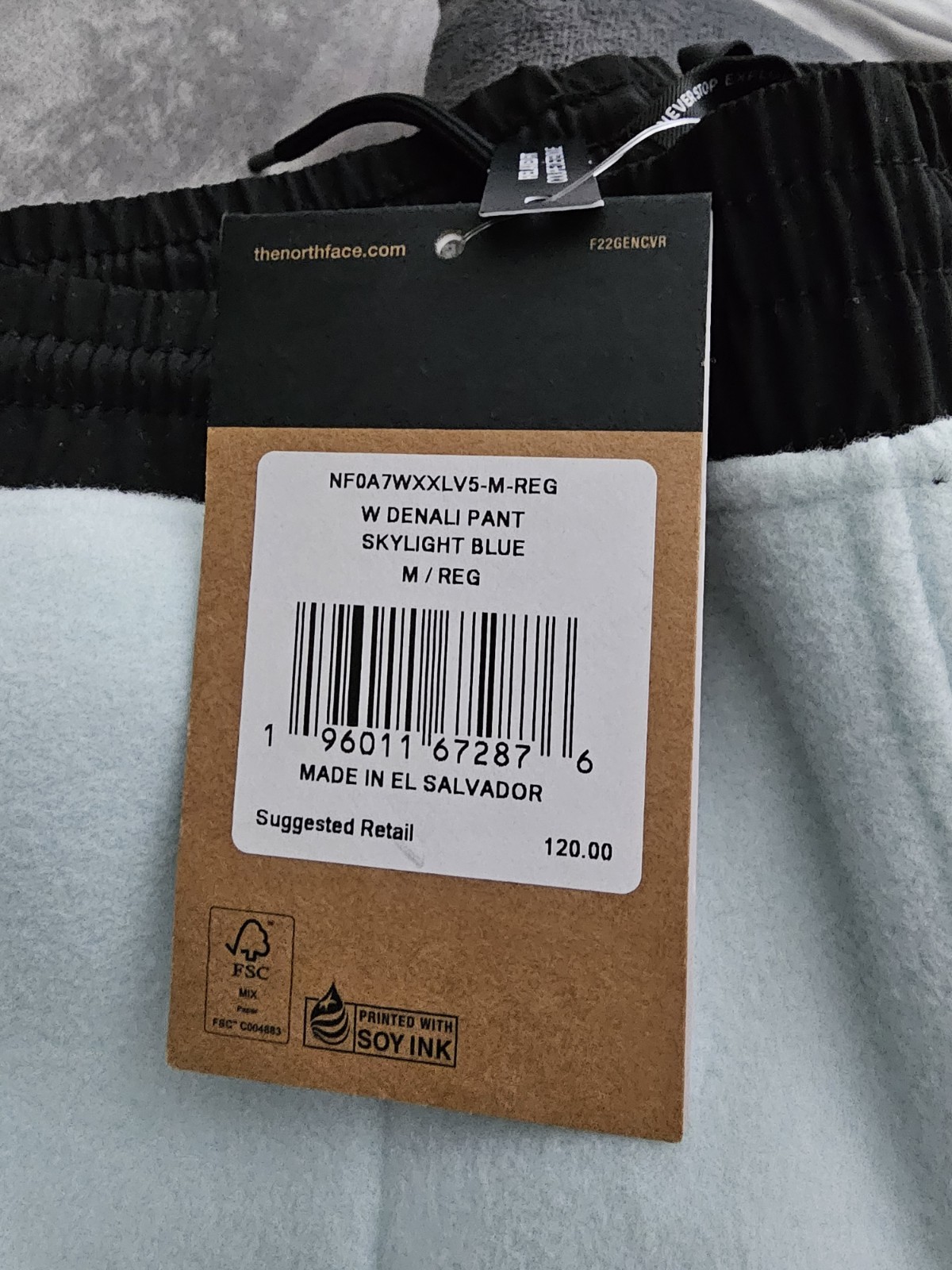 The North Face Women's Denali Pants Skylight Blue/Black Size Medium NWT thumbnail 3