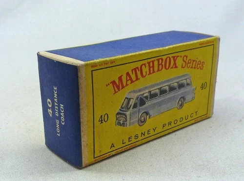 Lesney Matchbox MB40b Long Distance Coach ORIGINAL Empty D Type Box
