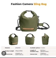 K F Concept Small Camera Sling Bag Olive Green Camera Bag