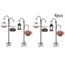 4 Pcs Adjustable Double Shepherds Hook for Outdoor 47 inch Bird Feeder Pole