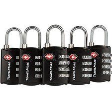 5 Pack TSA Luggage Locks with 4 Digit Combination   Heavy Duty Set Your Ow