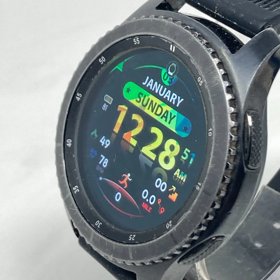 Reloj inteligente Samsung Gear S3 Frontier 46 mm correa de silicona negra 316L Foto 4 de 4