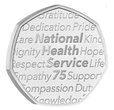 NIFC UNC 2023 75 YEARS OF NHS  50p COIN FROM ROYAL MINT ANNUAL SET