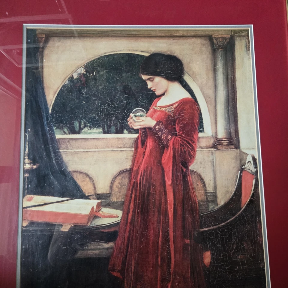 Arte emoldurada The Crystal Ball por John William Waterhouse tamanho 33x43" - Imagem 2 de 4