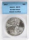2017 Silver Eagle $1 ANACS MS 70