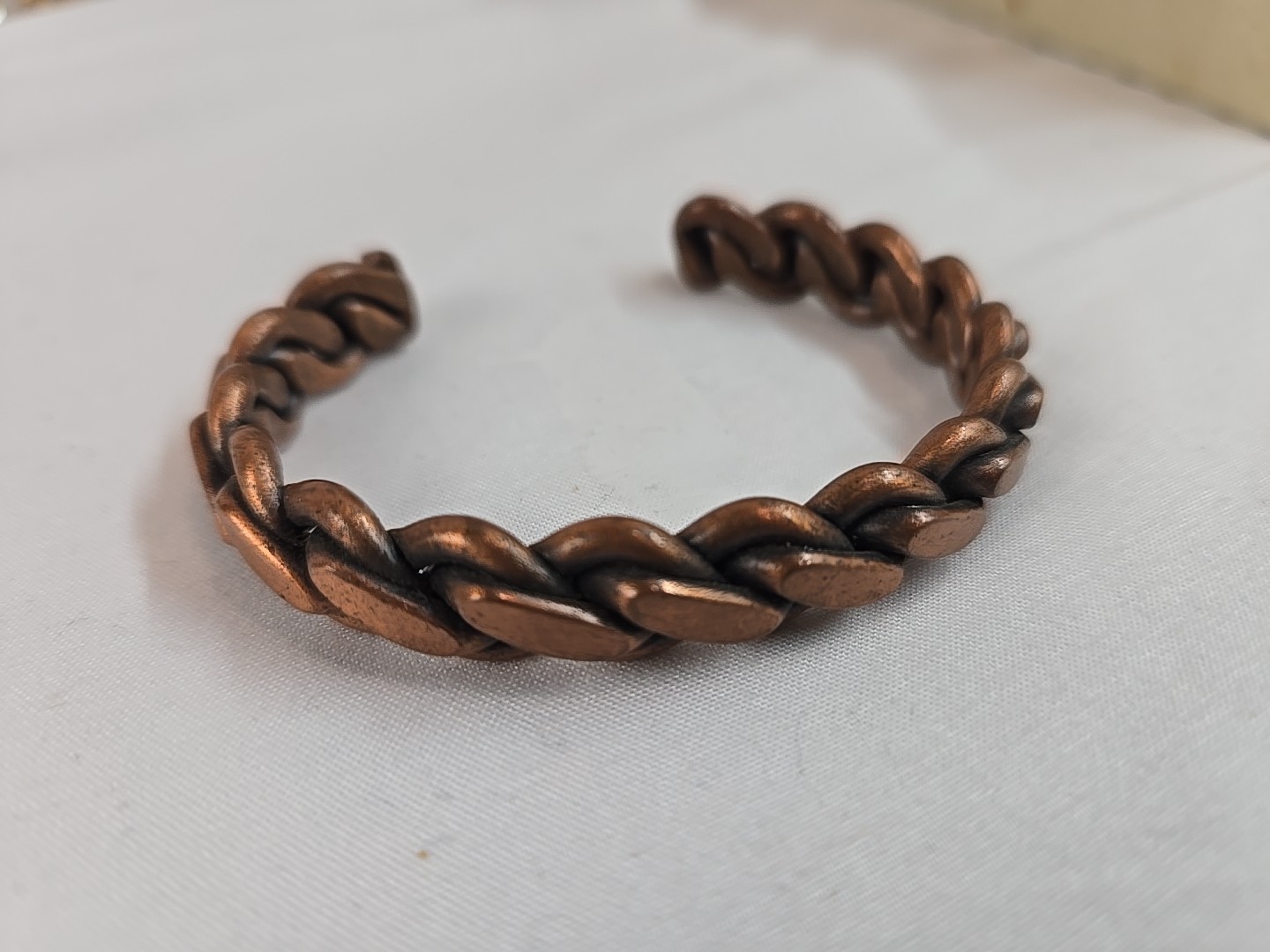 Solid Copper Braided Cuff Bracelet - image 1