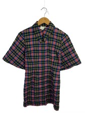 GANNI Short Sleeve Dress, Size 34 Multicolor Check