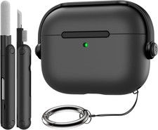 Case for Airpods Pro 3 2025 with Secure Lock, Black  Hard Shell, Shockproof,