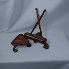 2 Piece Teateacup And Saucer Display Stand Handmade Wood