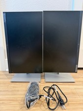 Pair of HP E22 G4 22" FHD Monitors black bezel with silver stand in great shape