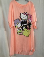 Hello Kitty Peach Nightshirt with Characters Size S