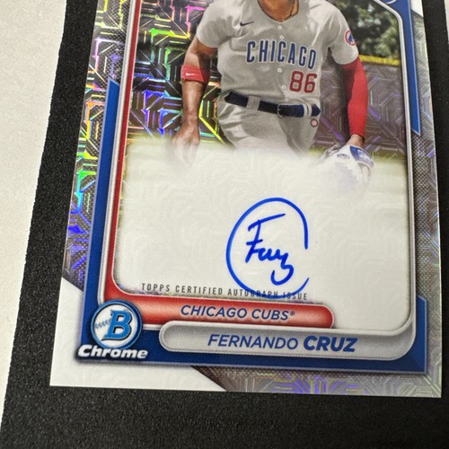 2024 Bowman Chrome Mega Box Prospect Mojo Fernando Cruz #BMA-FC Auto Refractor - Picture 5 of 6