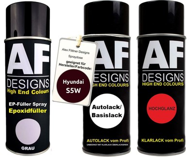 Epoxid Spraydose Set für Hyundai S5W Ruby Wine Perl Spraydose EP Grundierung Kla