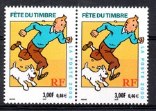 Bloc de 2 timbres France YT n° 3370 3371 - année 2001  Gaston  Lagaffe - neufs**