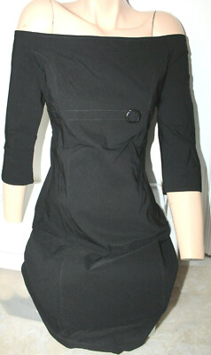 NWT ZARA BASIC Black Off Shoulder Knit Dress Womens Size L | eBay