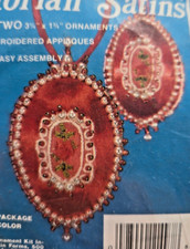 Fibre-Craft VICTORIAN SATINS Pink Vtg Sequin Bead Vtg Christmas Ornament Kit