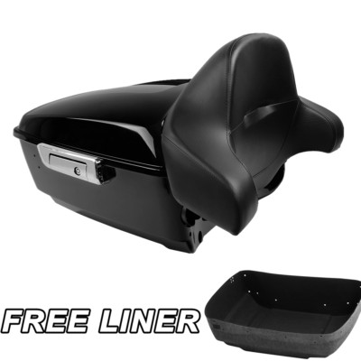 King Pack Trunk w/ Backrest Pad Fit For Harley Tour Pak Street Glide 2014-23 US