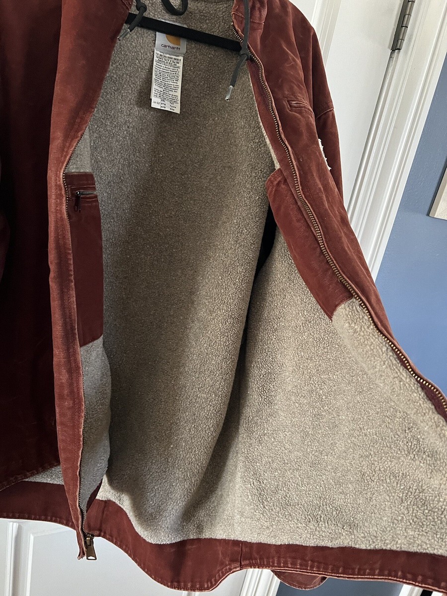 Vintage Carhartt J141-CLY Clay Hooded Work Jacket Burnt Red Vintage Carhartt J141-CLY Clay Hooded Work Jacket Burnt Red