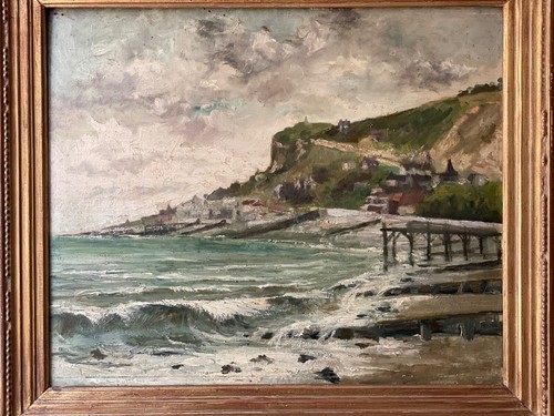 CLAUDE MONET ? 19th FRENCH IMPRESSIONISM - OIL - CAP HEVE CLIFF SAINTE ADRESSE - Picture 4 of 23
