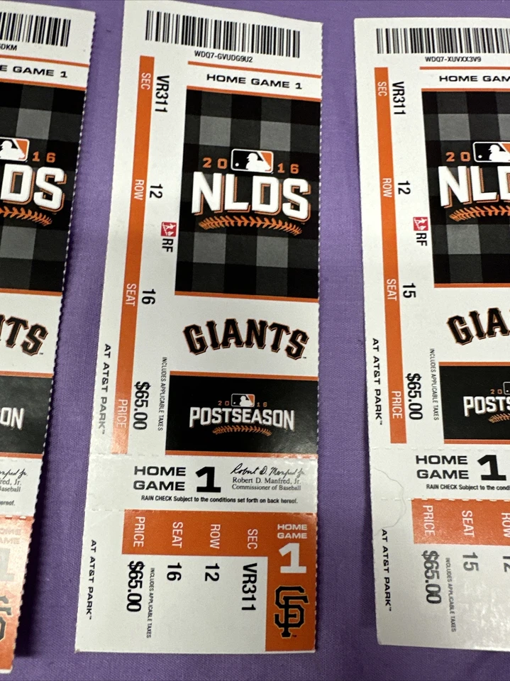 San Francisco Giants Postseason Home Game One Tickets - Image 2 of 4