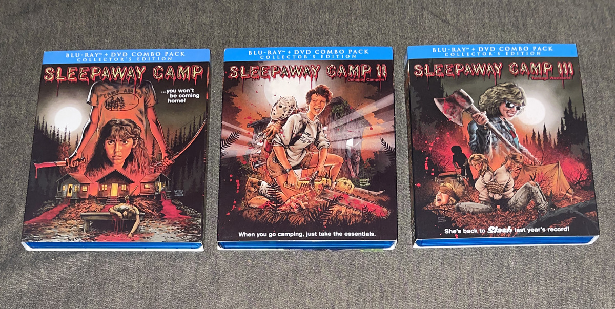 SLIPCASE Sleepaway Camp I/II/III Blu-ray/DVD Scream Factory OOP