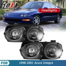 For 1998-2001 Acura Integra Projector Headlights Front Headlamp Black Clear Pair For 1998-2001 Acura Integra Projector Headlights Front Headlamp Black Clear Pair
