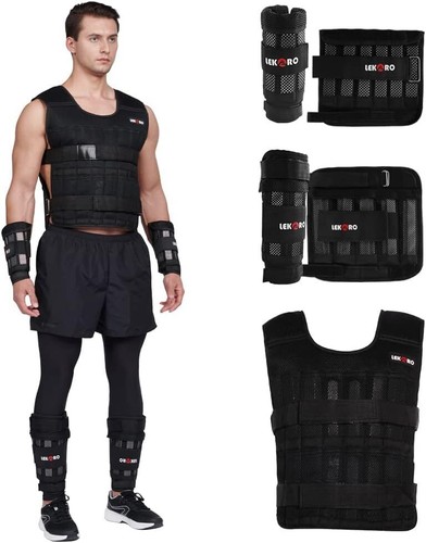 Adjustable Weighted Vest 44LB Workout Weight Training Fitness Weighted Jacket