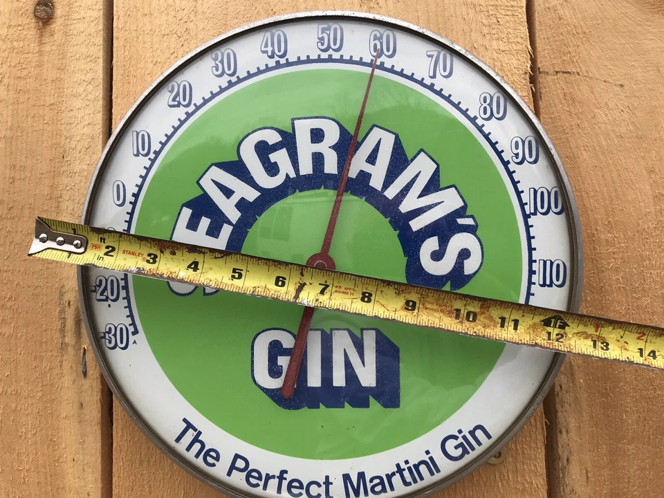 Termómetro publicitario vintage Seagrams Gin The Perfect Martini Gin metal FUNCIONA Foto 3 de 4