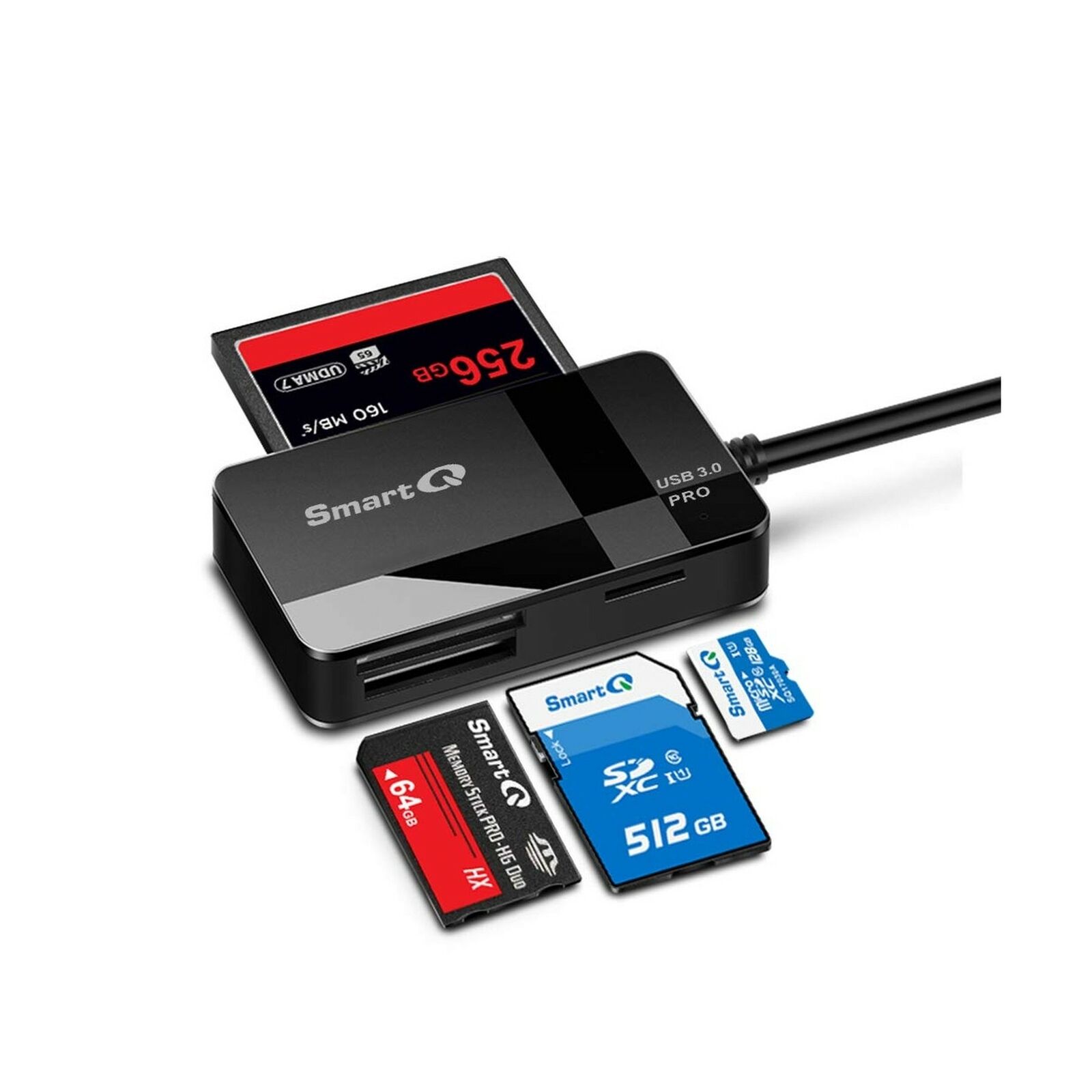 SmartQ C368 USB 3.0 Multi-Card Reader, Plug N Play, Apple and Windows Compati...