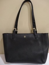 Tory Burch Saffiano Large Tote Black Leather Bag. Excellent