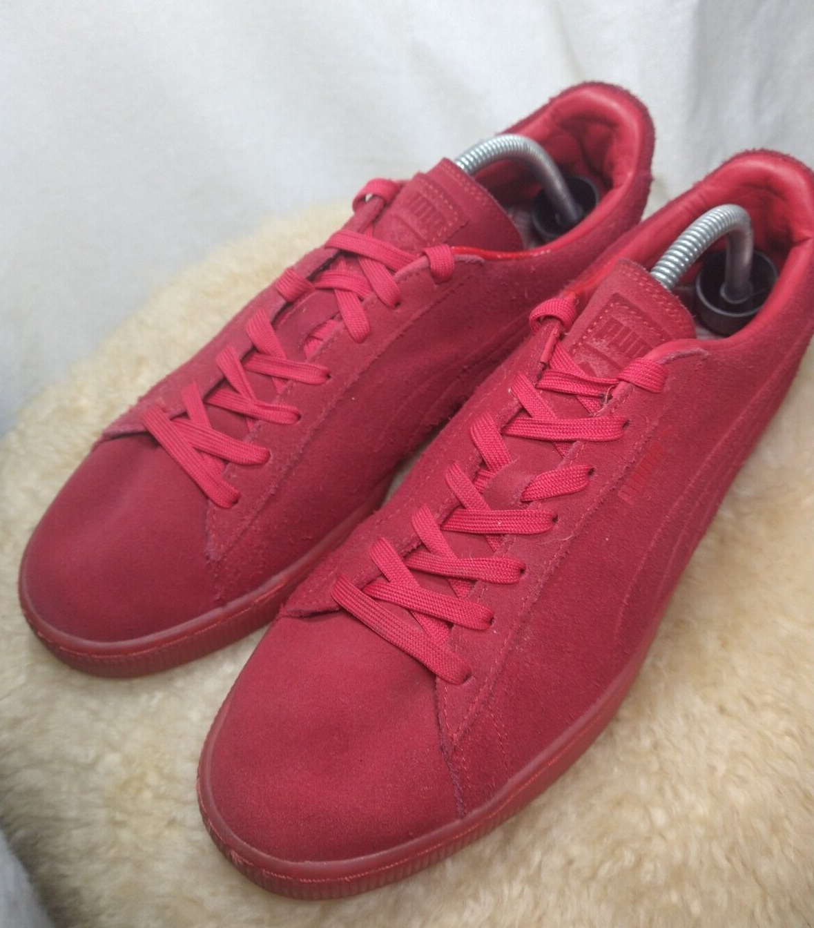 SAOLA SNEAKERS PUMA UOMO ATLETICHE SCAMOSCIATE CLASSICHE 361664 03 TAGLIA 10 5 TRIPLE ROSSE BELLE!