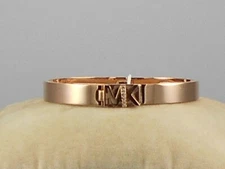 Michael Kors Rose Goldtone HARDWARE MK Logo Turnlock Hinged Bangle Bracelet